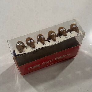 VIntage Viking MCM (teak?) bird place card holders